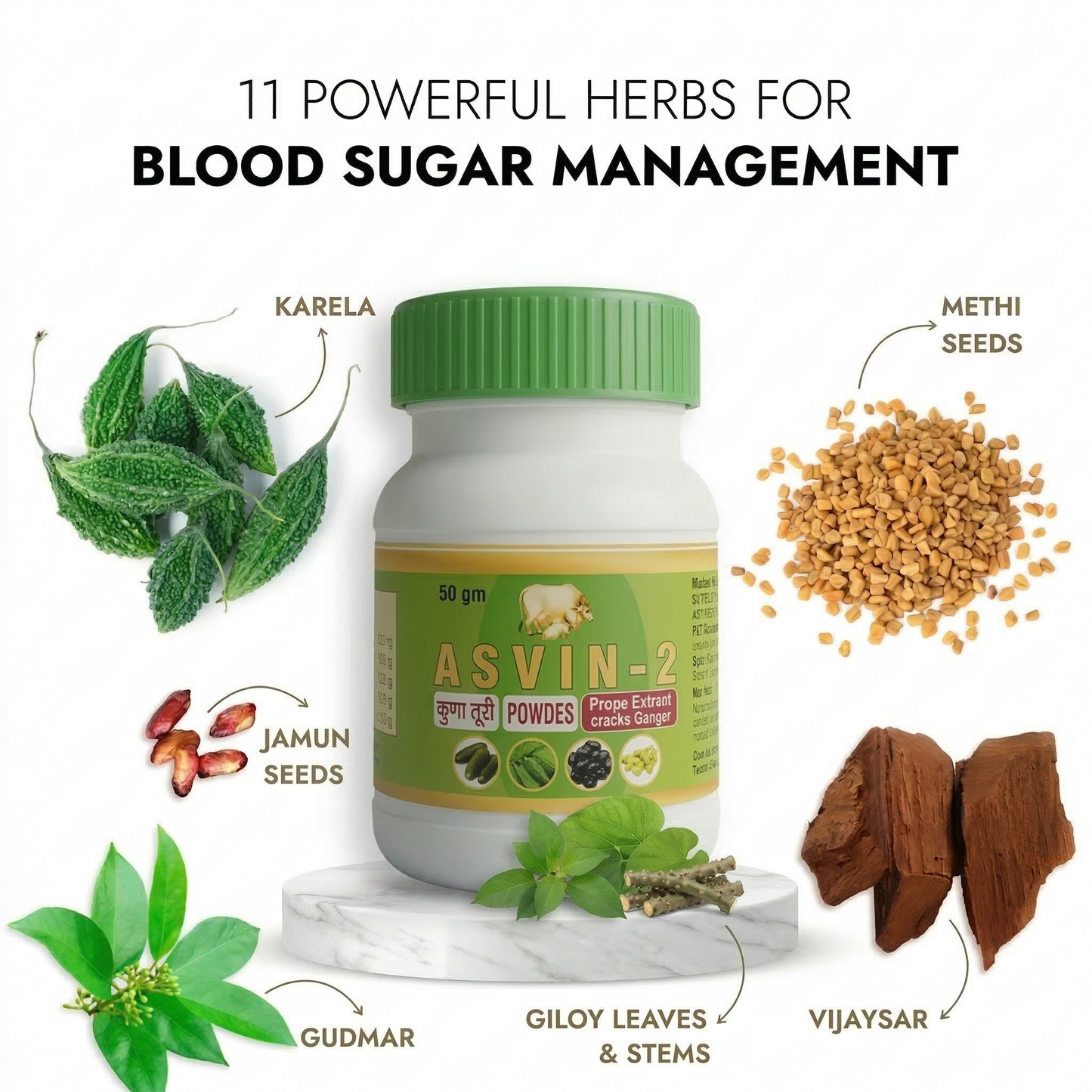 AyuZen Sugar Balance System - 11 Herb Ayurvedic Formula for Daily Wellness
